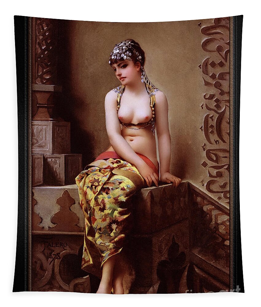 Enchantress Tapestry featuring the painting Enchantress by Luis Ricardo Falero Xzendor7 Old Masters Reproductions by Rolando Burbon