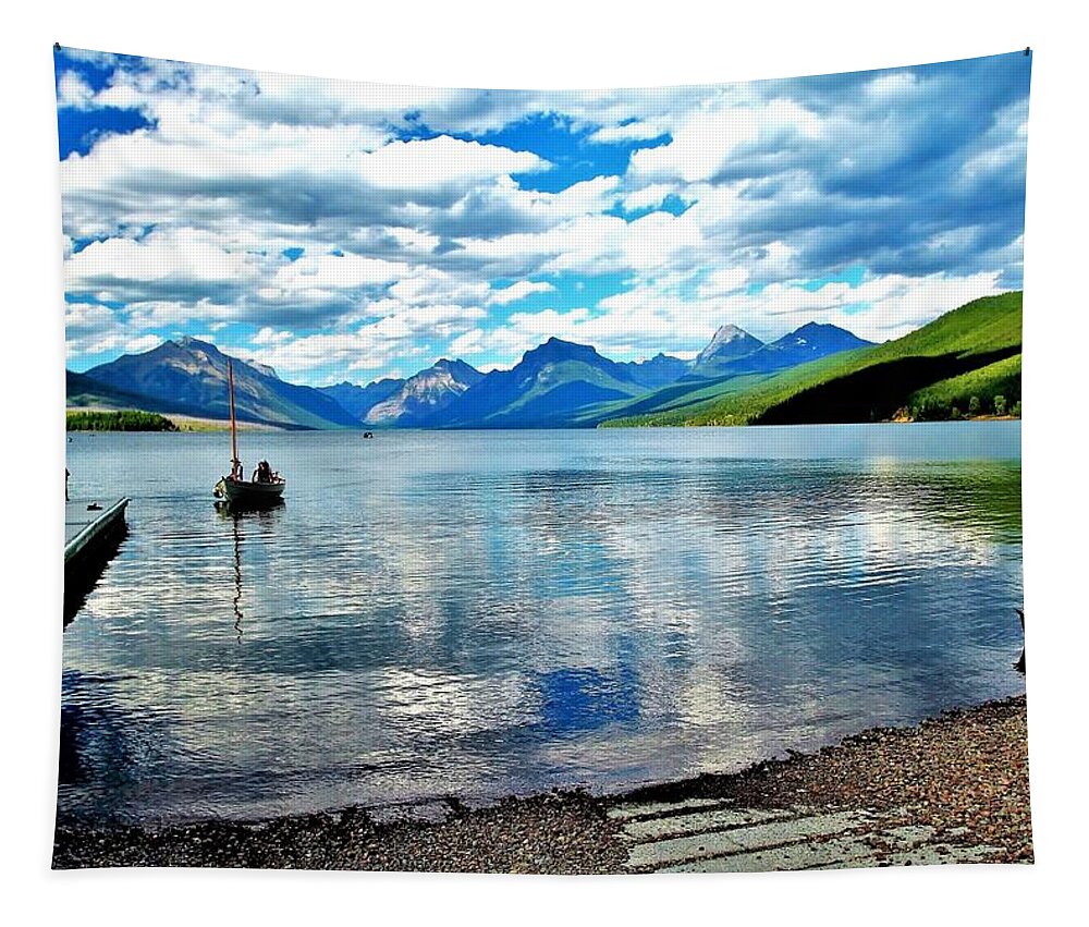 Lake Mcdonald Tapestry featuring the photograph End To That Perfect Day Montana by William Rockwell