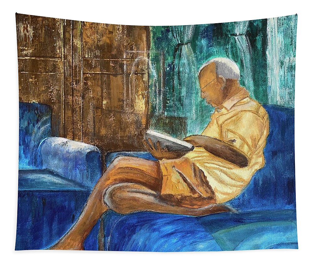 Impressionism Tapestry featuring the painting Engrossed by Raji Musinipally