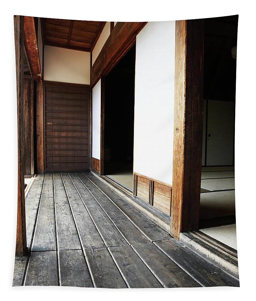 Entrance Of An Old Private House Tapestry featuring the photograph Entrance of old private house by Kaoru Shimada