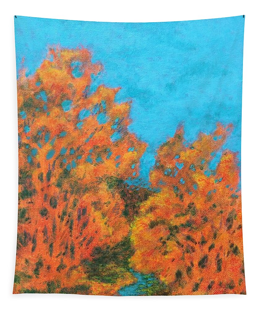 Autumn Tapestry featuring the painting Etobicoke Creek #2 by Milly Tseng