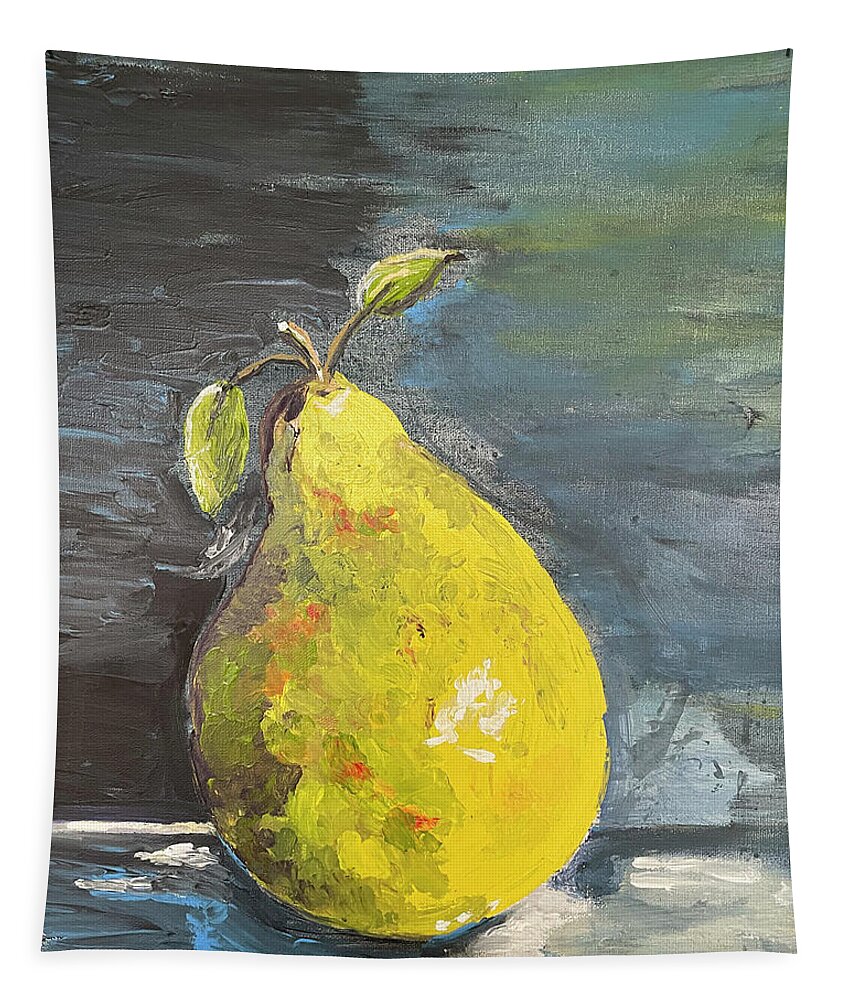 Pear Tapestry featuring the mixed media French Pear by Linda Bailey