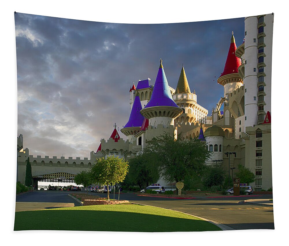 Excalibur Tapestry featuring the photograph Excalibur fairytale hotel Vegas by Chris Smith
