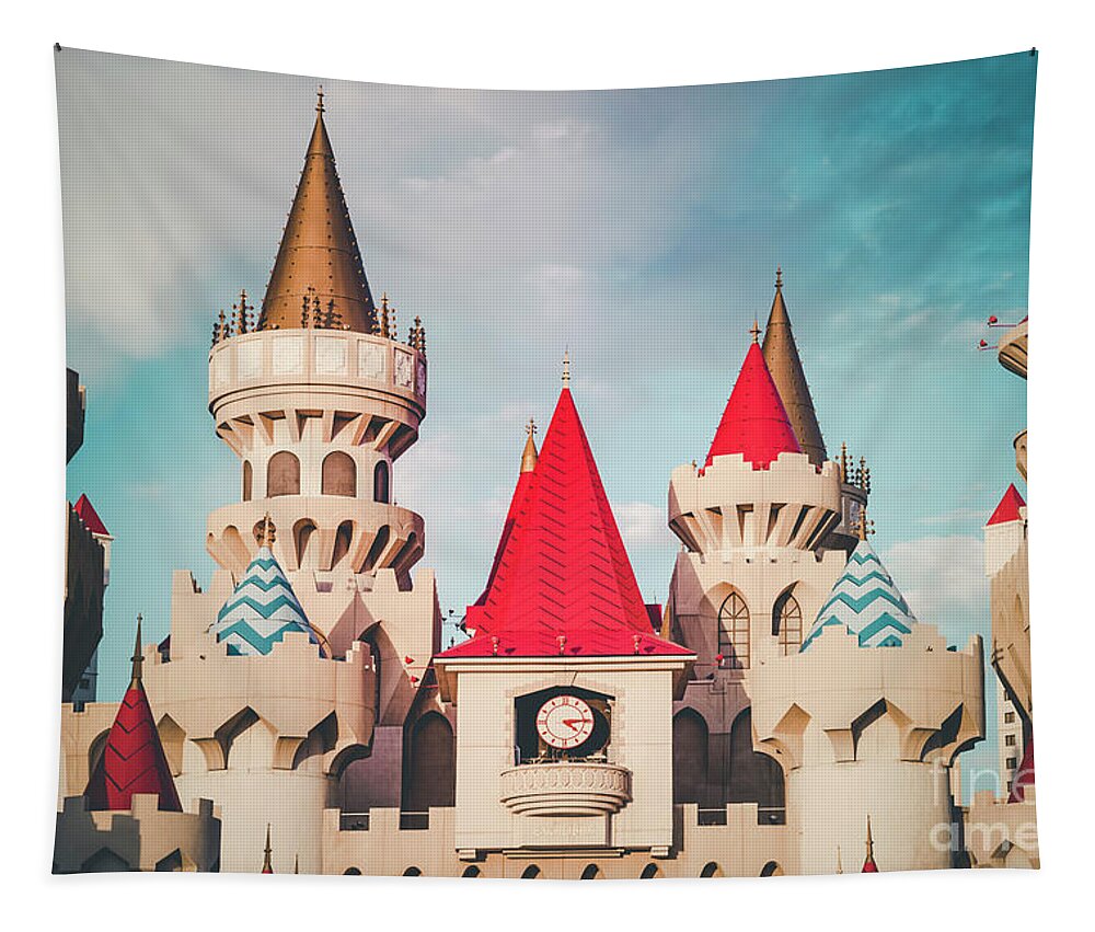 Excalibur Tapestry featuring the photograph Excalibur Hotel and Casino on the Las Vegas Strip by Bryan Mullennix