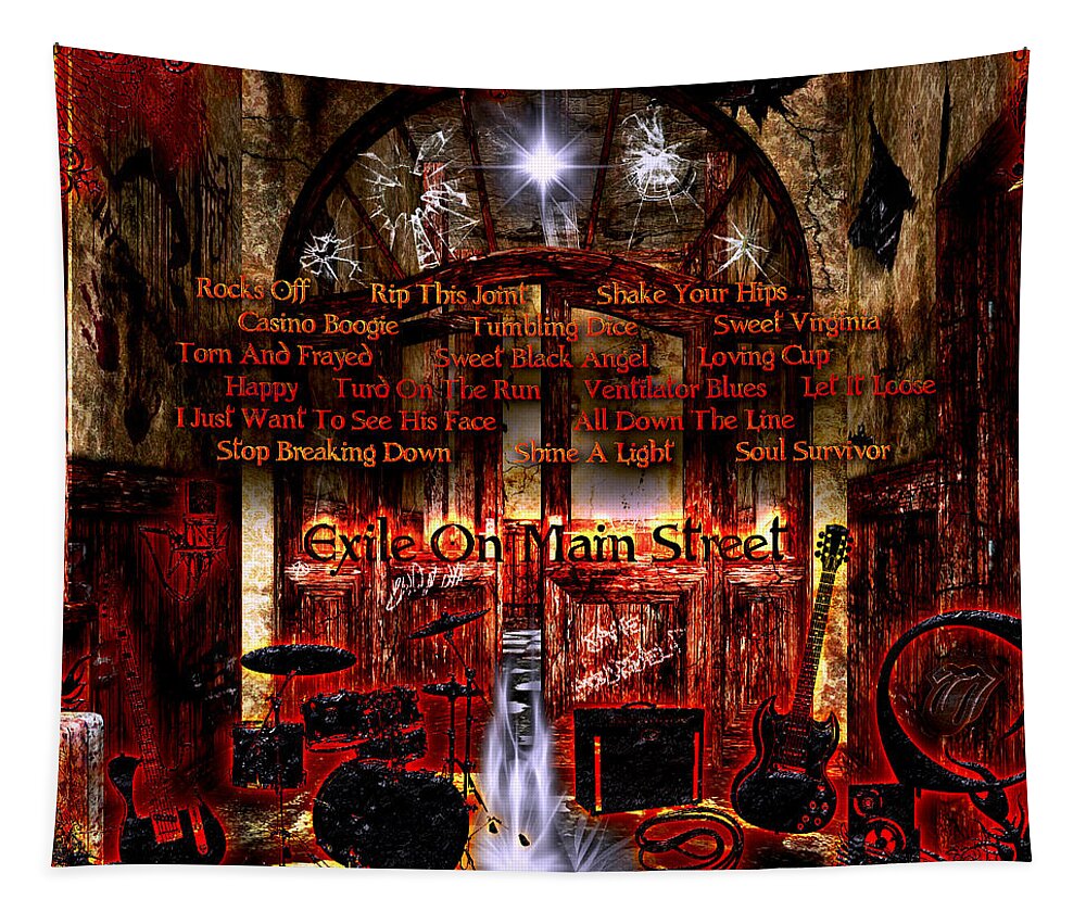 Exile On Main Street Tapestry featuring the digital art Exile On Main Street by Michael Damiani