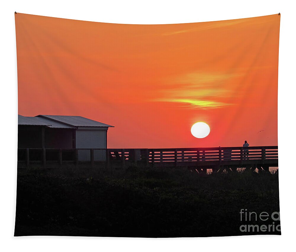 Exiting Of Day Tapestry featuring the photograph Exiting of Day by Roberta Byram