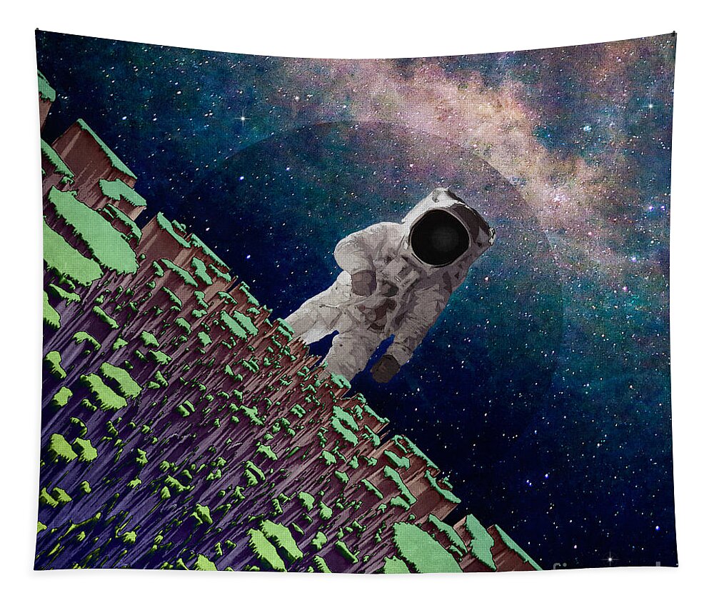 Space Tapestry featuring the digital art Exploring Space by Phil Perkins
