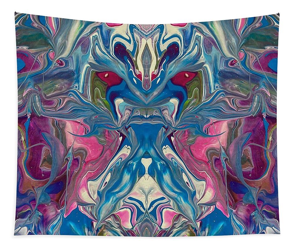 Abstract Tapestry featuring the digital art Extraterrestrial by Nicole DiCicco