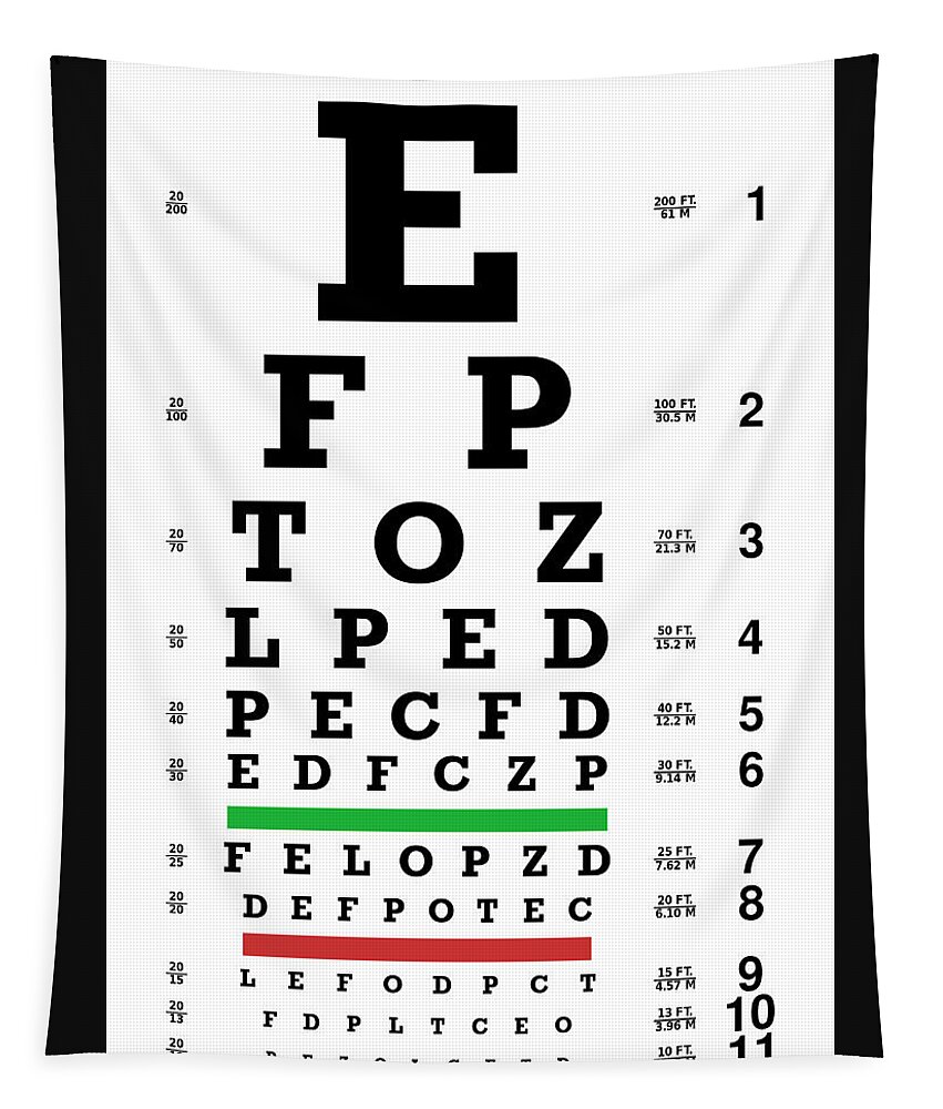 Eye-chart Tapestry featuring the digital art Eye-chart by Celestial Images