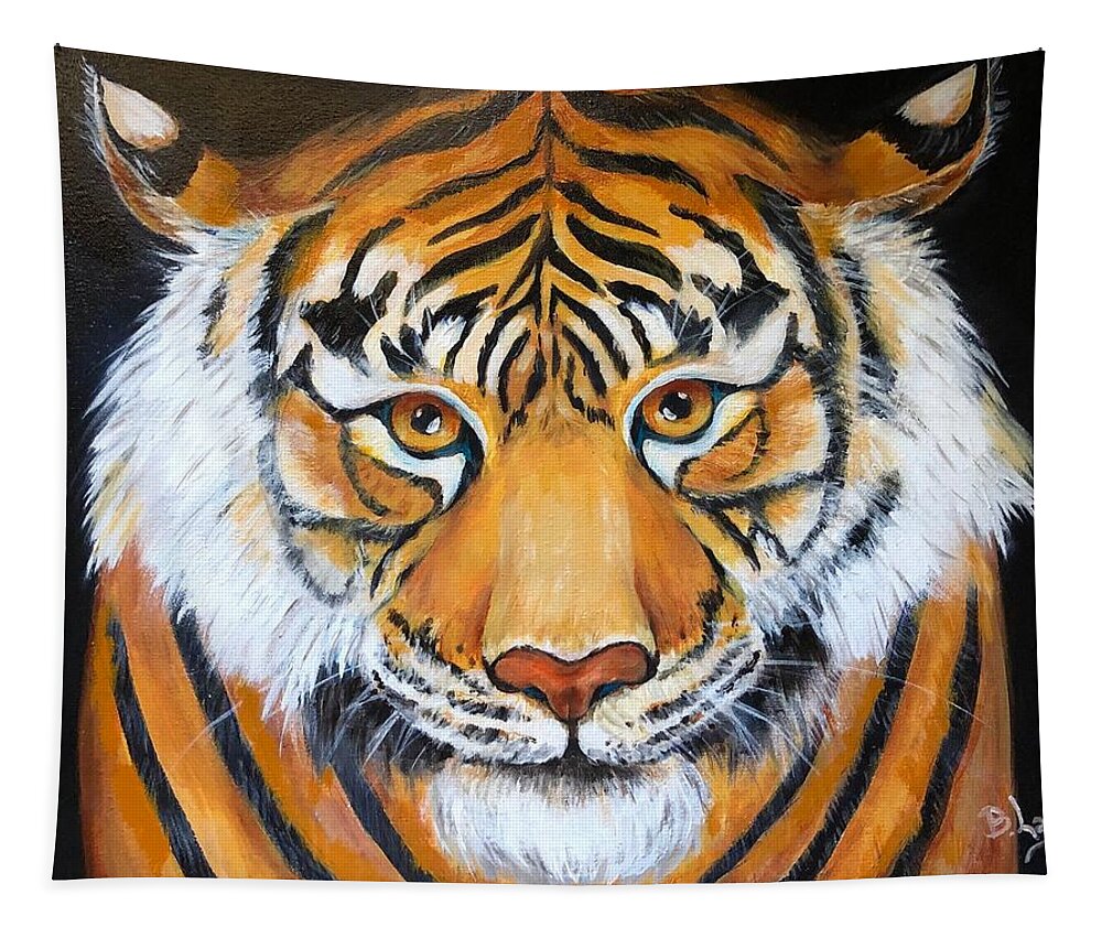 Tiger Tapestry featuring the painting Eye of the Tiger by Barbara Landry