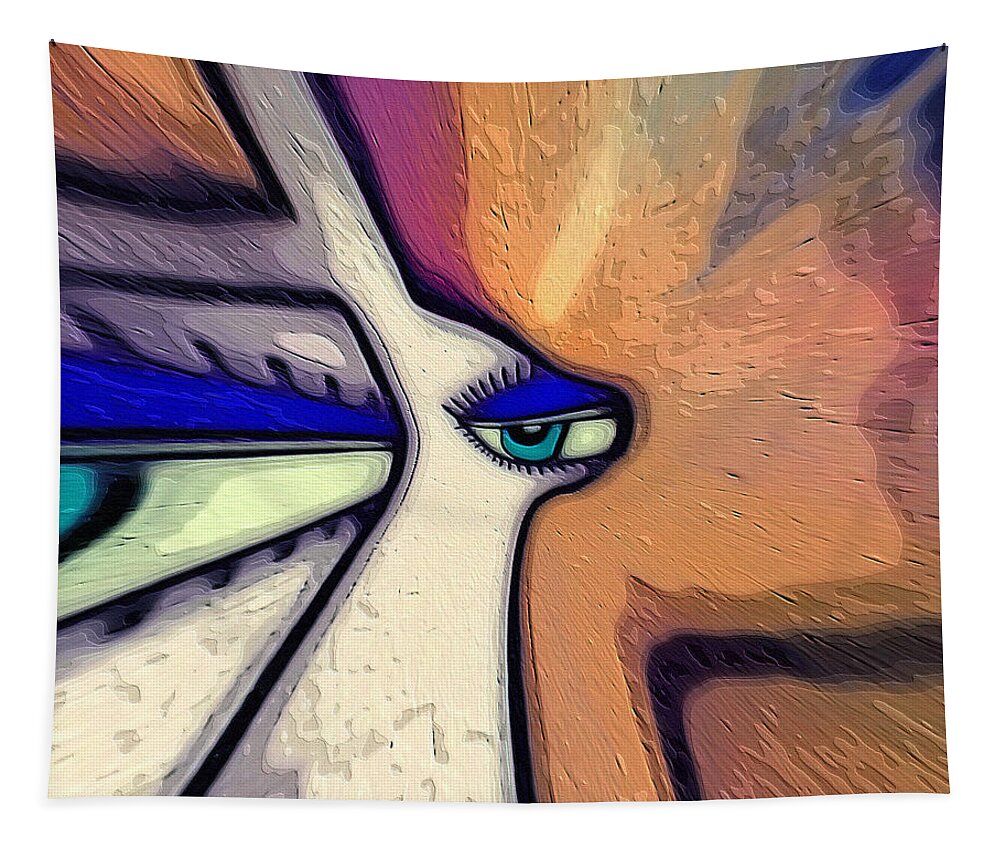 Abstract Tapestry featuring the digital art Eye One by Diana Rajala