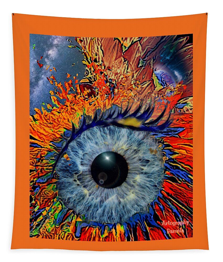 Surreal Sunflowers Tapestry featuring the digital art Eye See Milky Way Sunflowers by Pamela Smale Williams