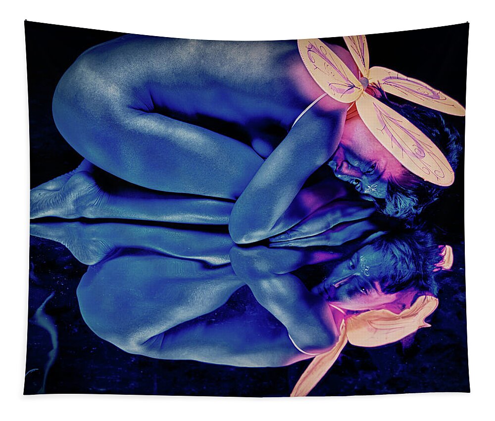 Blacklight Tapestry featuring the photograph Fairy in Peace by Jose Pagan