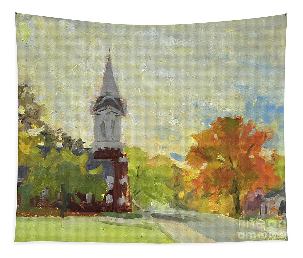 Church Tapestry featuring the painting Faith and Light by Tiffany Foss