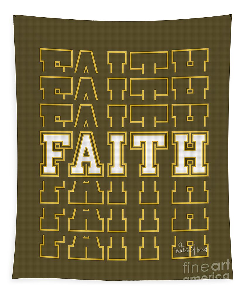  Faith Tapestry featuring the digital art Faith Word Art by Walter Herrit