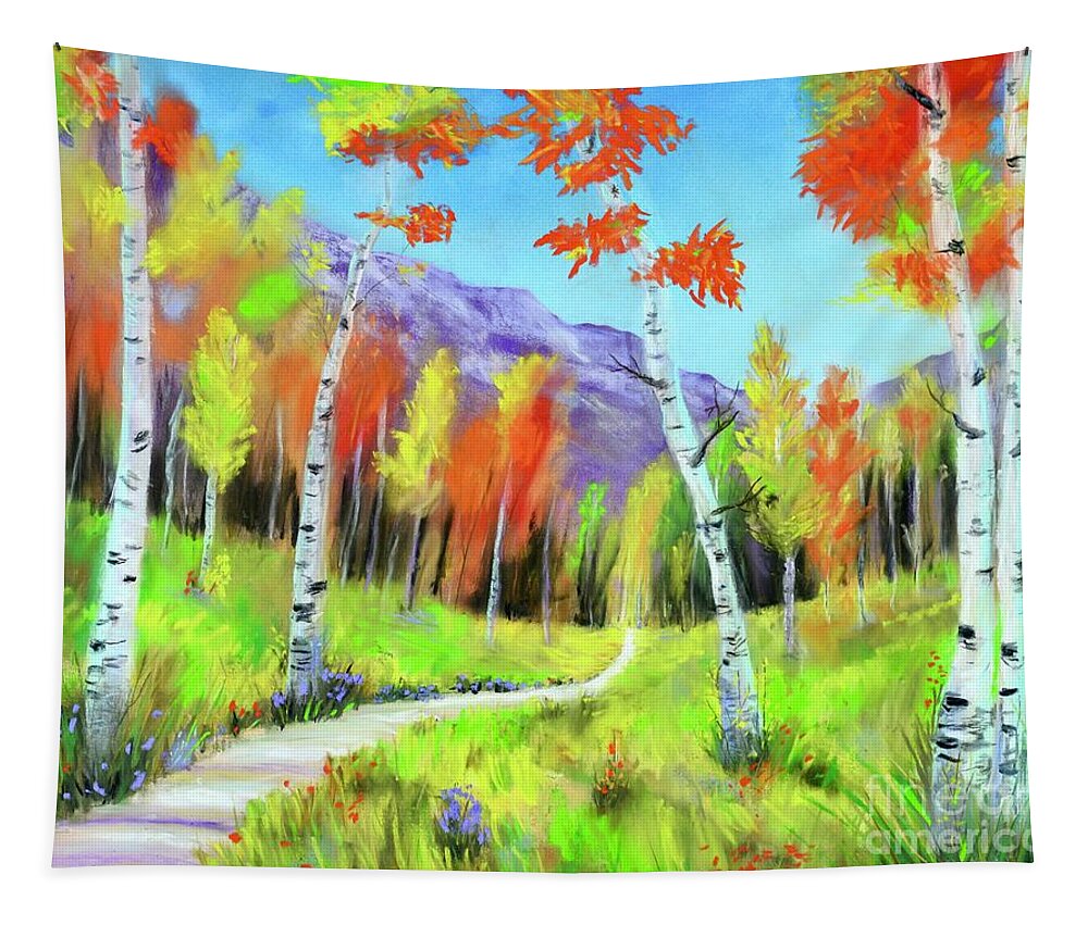 Leaves Tapestry featuring the pastel Fall Colors by Mary Scott