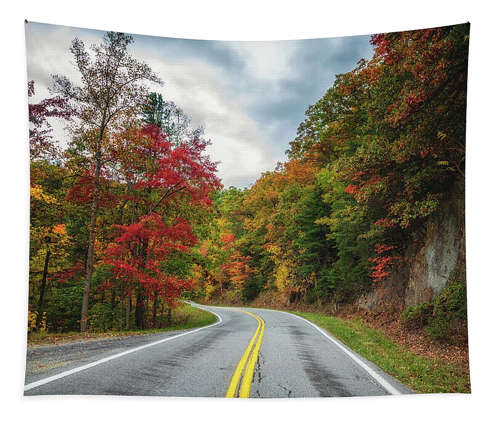 Road Tapestry featuring the photograph Fall Drive by Tricia Louque