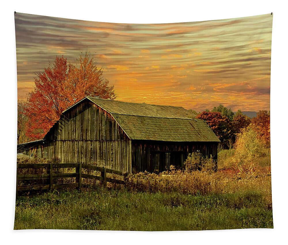 Barn Tapestry featuring the photograph Fall Has Always Been My Favorite Season. by Skip Tribby