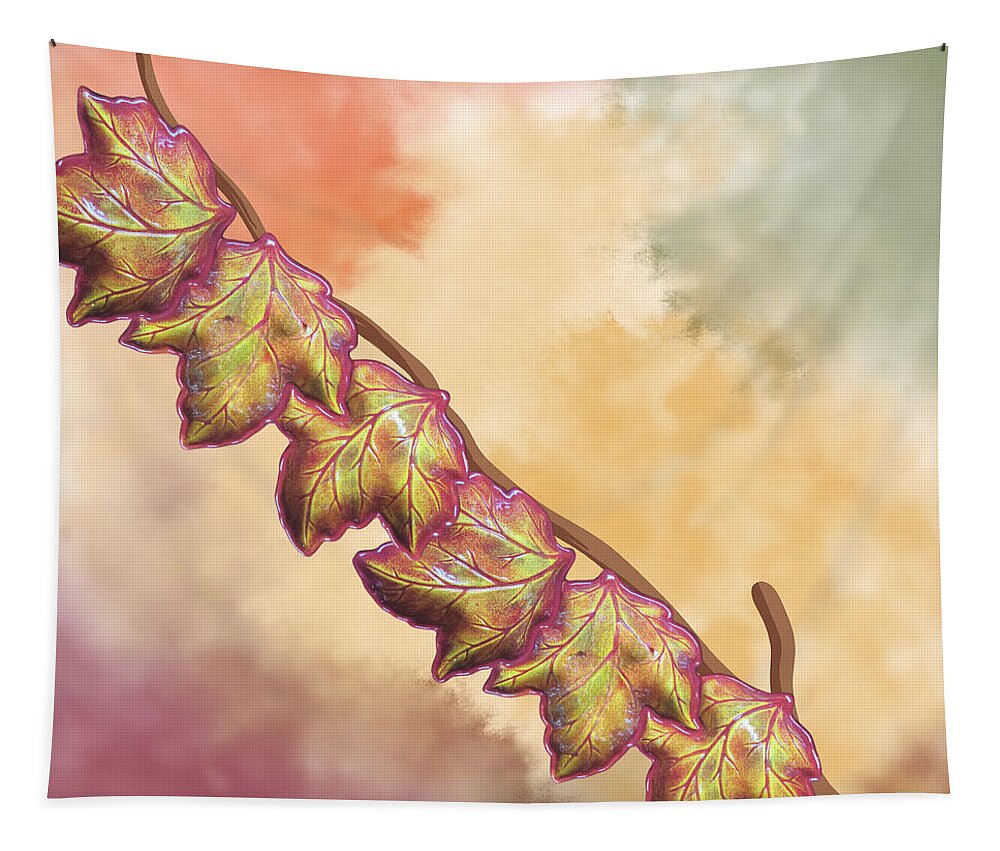 Ai Tapestry featuring the digital art Fall Leaves by Cindy's Creative Corner