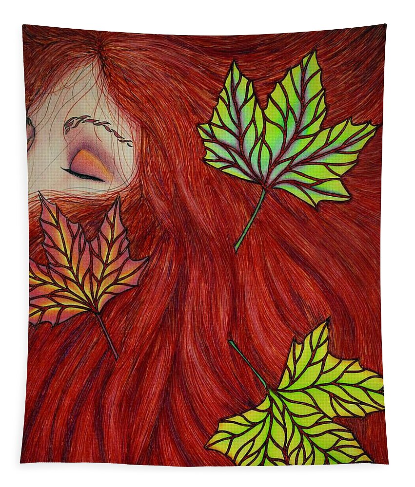 Kim Mcclinton Tapestry featuring the painting Falling by Kim McClinton