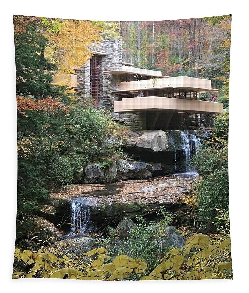Falling Water Tapestry featuring the photograph Falling Water in Autumn by Alice Terrill