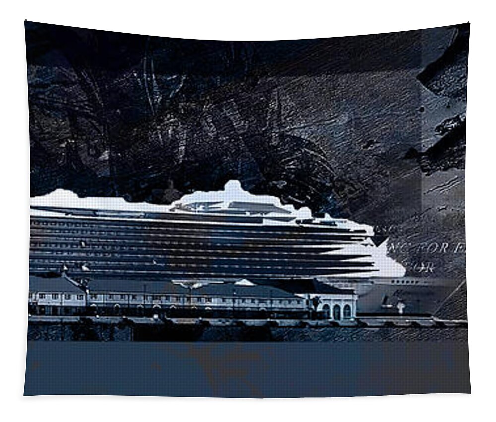 Falmouth Silver Nights Tapestry featuring the digital art Falmouth Silver Nights 5 by Aldane Wynter