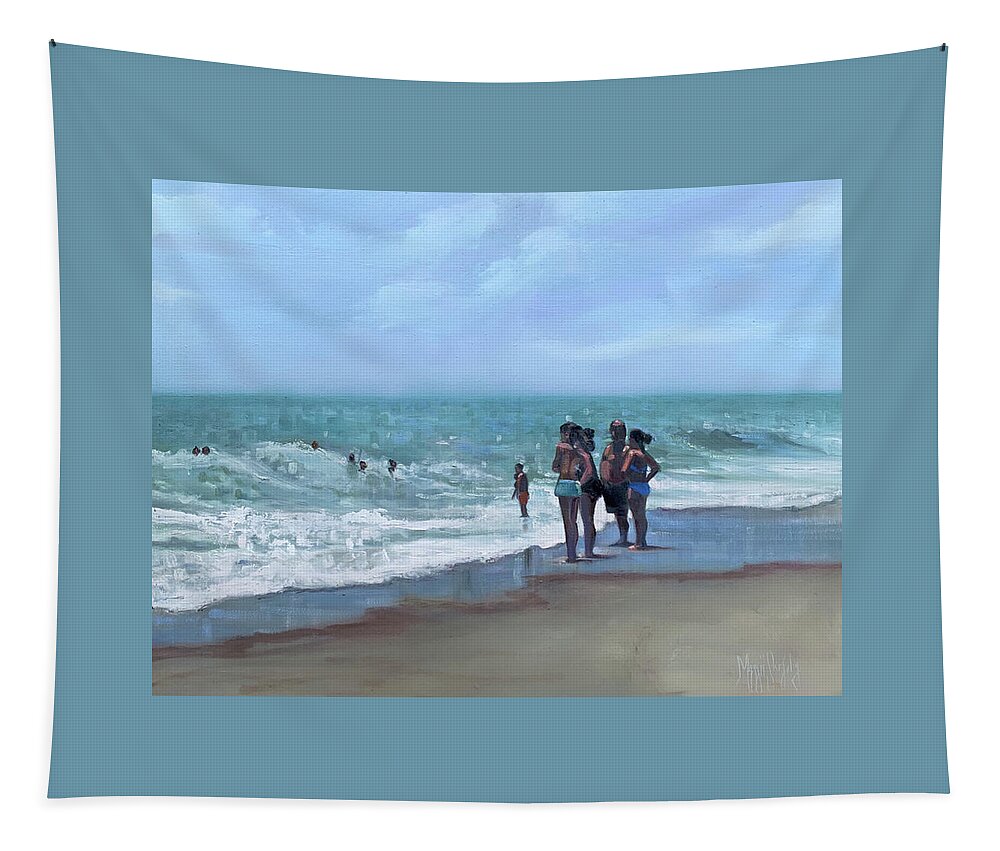  Impression Tapestry featuring the painting Family Meeting by Maggii Sarfaty