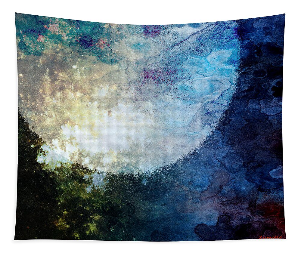 Moon Tapestry featuring the photograph Fantasy Moon Purple by David Zumsteg