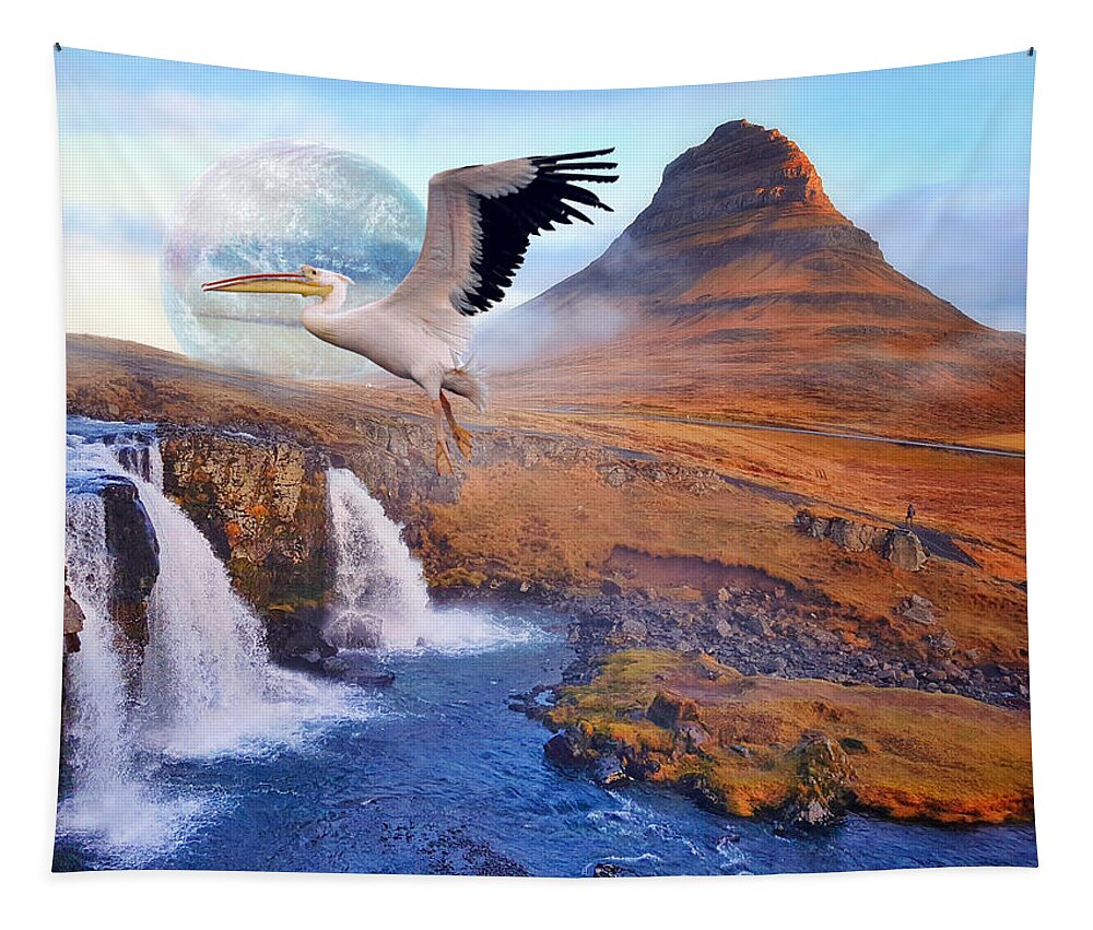 Bird Tapestry featuring the digital art Fantastic Flight by Ally White