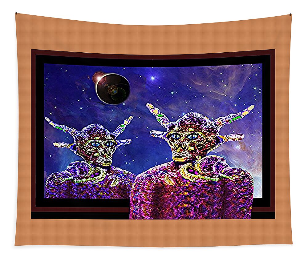 Alien Tapestry featuring the mixed media Far Away by Hartmut Jager