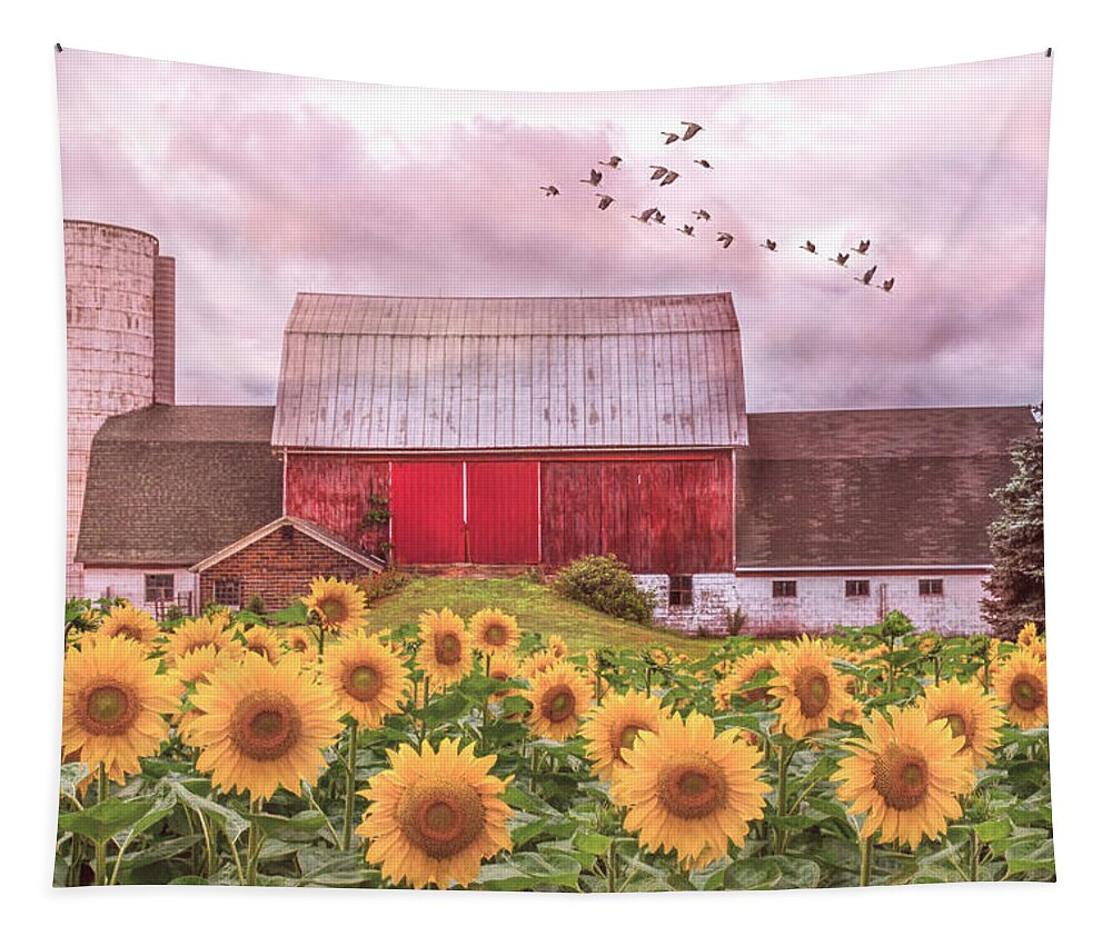 Barn Tapestry featuring the photograph Farmer's Country Field by Debra and Dave Vanderlaan