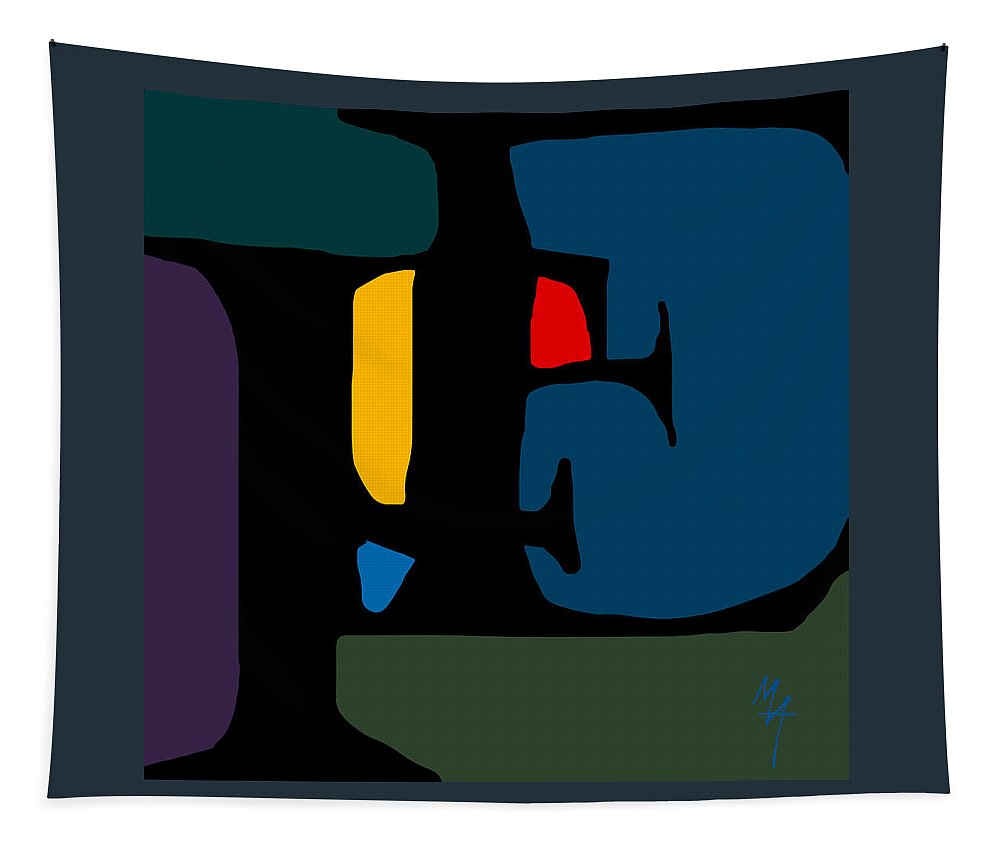 F Tapestry featuring the digital art FE Monogram by Attila Meszlenyi