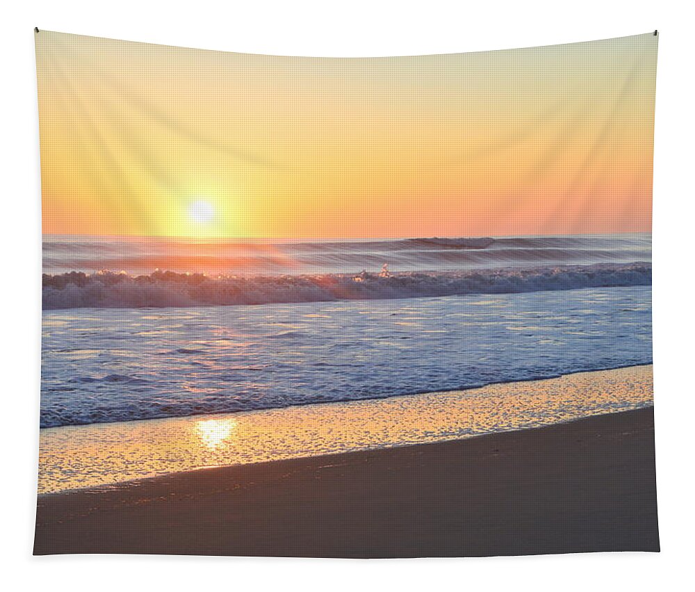 Obx Sunrise Tapestry featuring the photograph February Sunrise 23 by Barbara Ann Bell