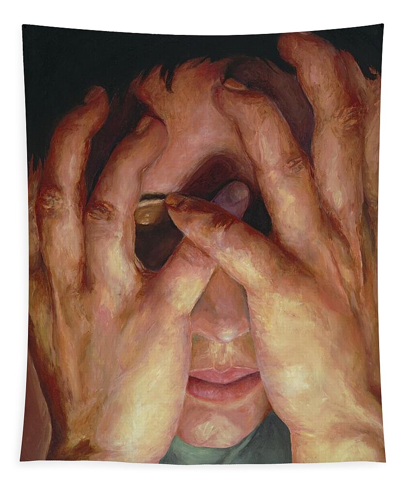 Hands Tapestry featuring the painting Feelings by Patricia Awapara