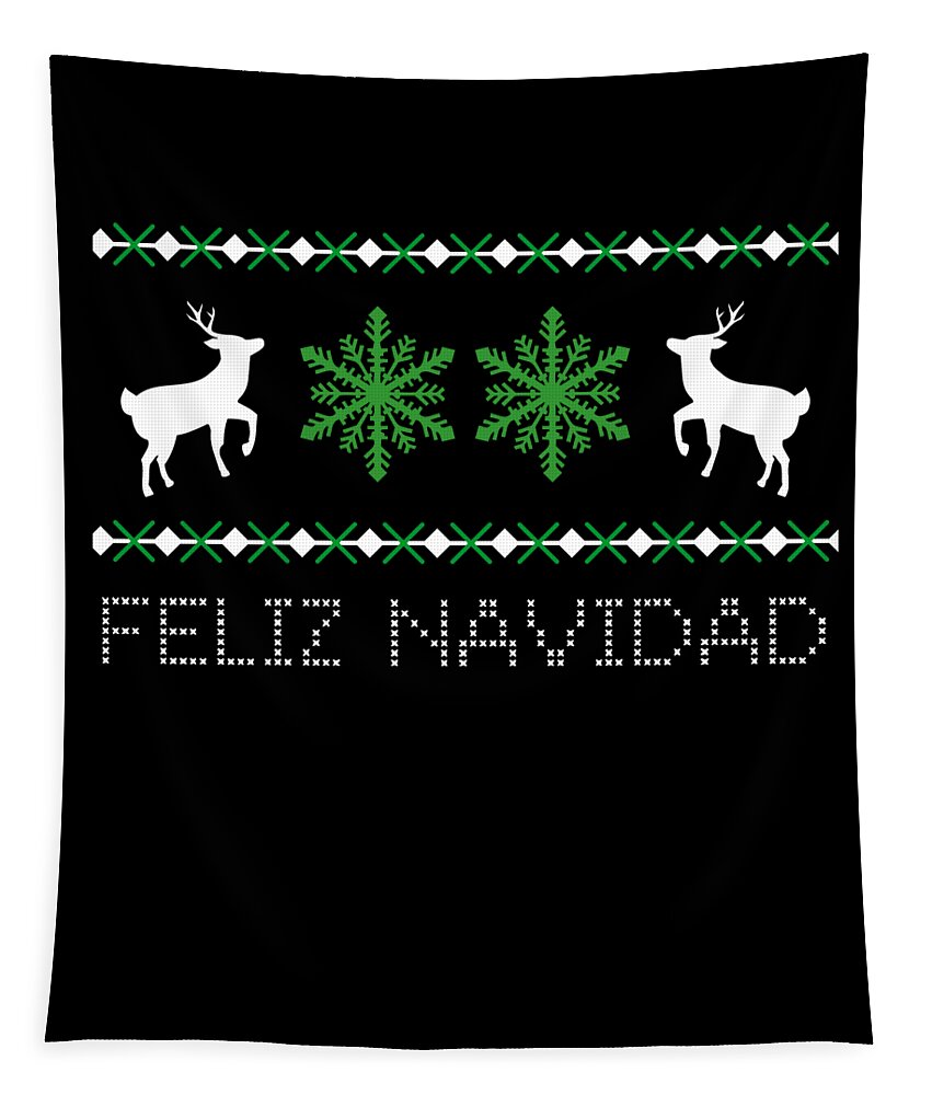 Christmas 2023 Tapestry featuring the digital art Feliz Navidad by Flippin Sweet Gear