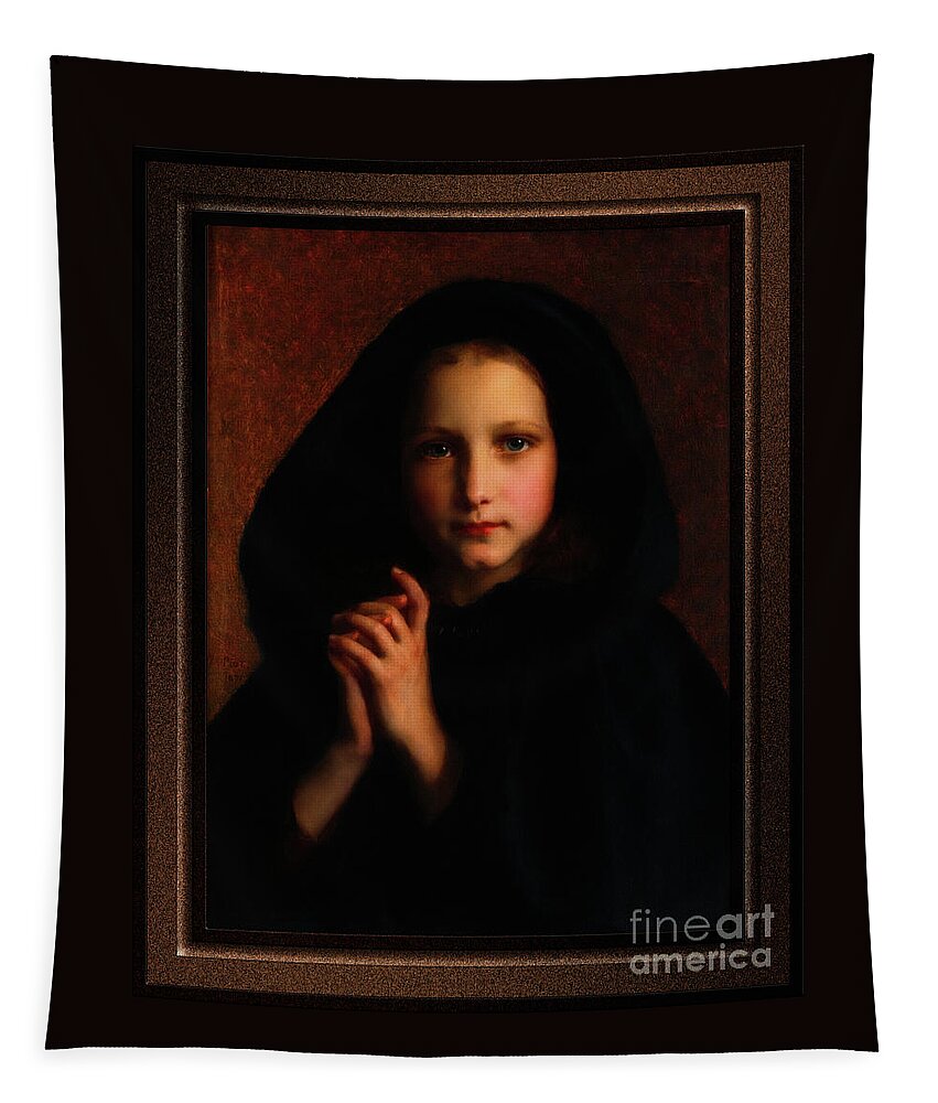 Femme Dans Un Manteau Tapestry featuring the painting Femme Dans Un Manteau by Adolphe Piot Classical Art Xzendor7 Old Masters Reproduction by Xzendor7