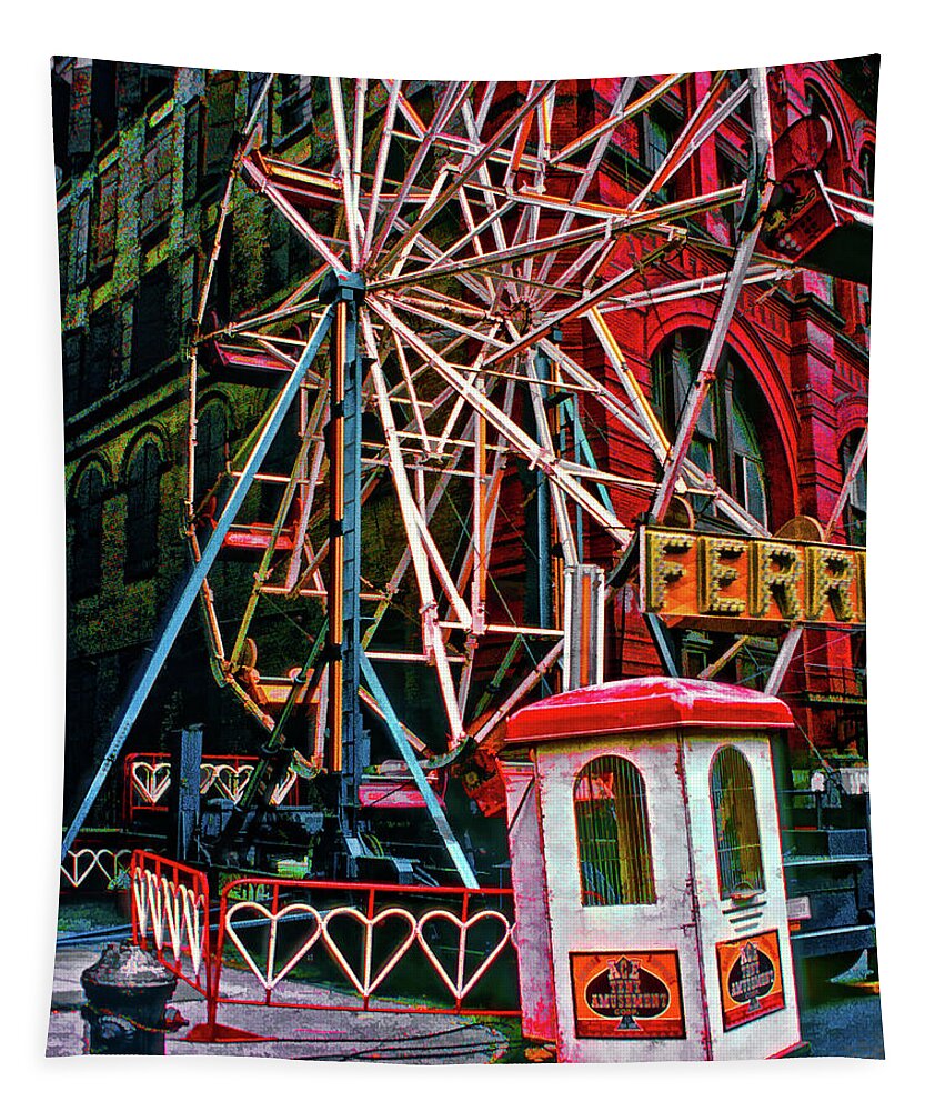 Ferris Wheel Tapestry featuring the photograph Ferris Wheel On Mott Street by Chris Lord