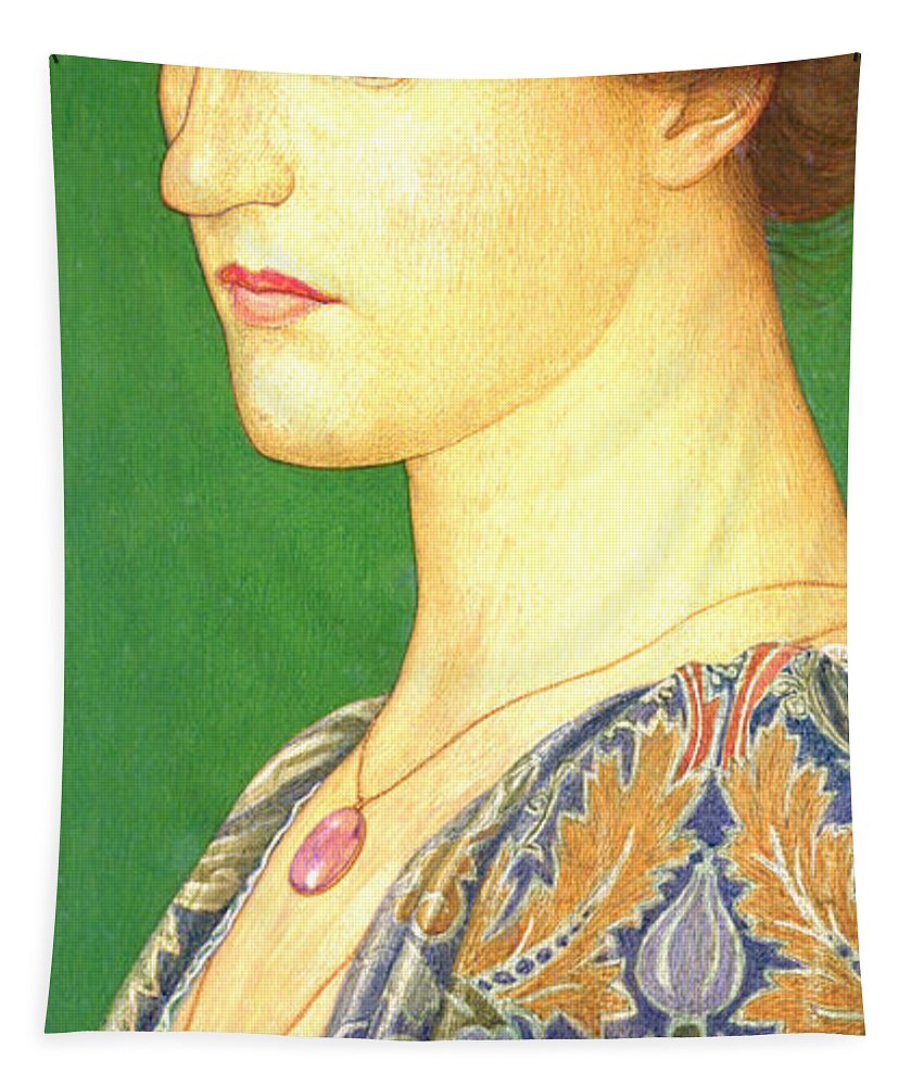Gaskin Tapestry featuring the painting Fiammetta Portrait Of Georgie Gaskin, 1898 by Arthur Joseph Gaskin