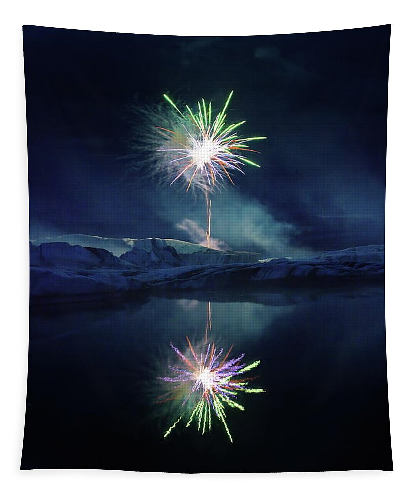 Fireworks Tapestry featuring the photograph Fire and ice #2 by Christopher Mathews