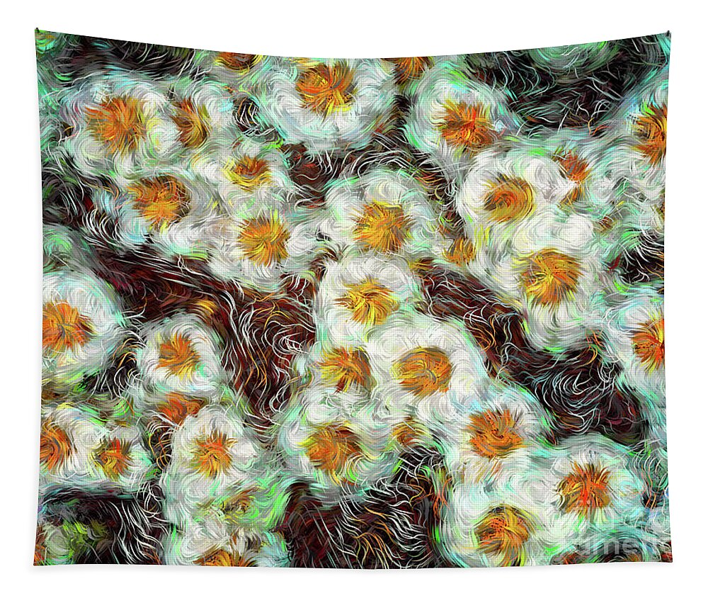 Daisy Tapestry featuring the digital art Field of Daisies by Phil Perkins