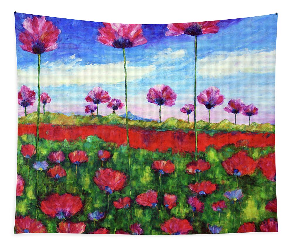 Flowers Tapestry featuring the painting Fields of Elysium by Winona's Sunshyne