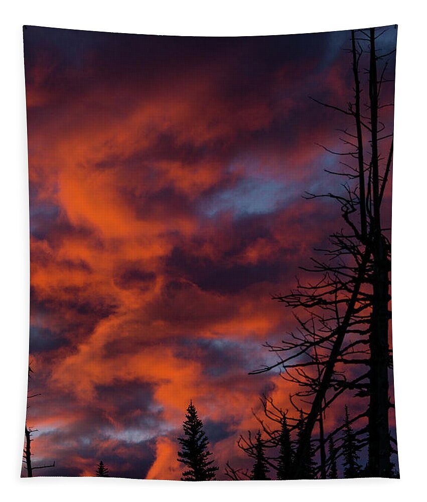 Deer Park Tapestry featuring the photograph Fiery September Sunset at Deer Park by Nancy Gleason