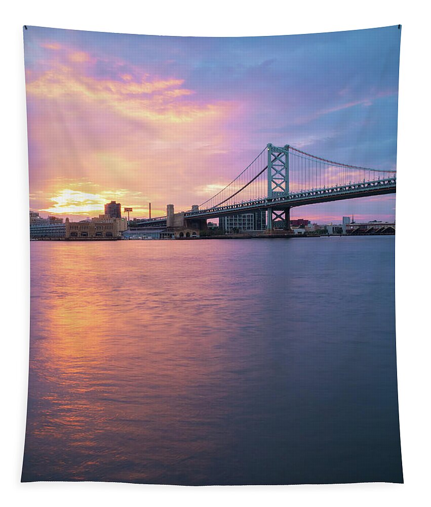 Bridge Tapestry featuring the photograph Fiery Sunset Over The Ben Vertical by Kristia Adams