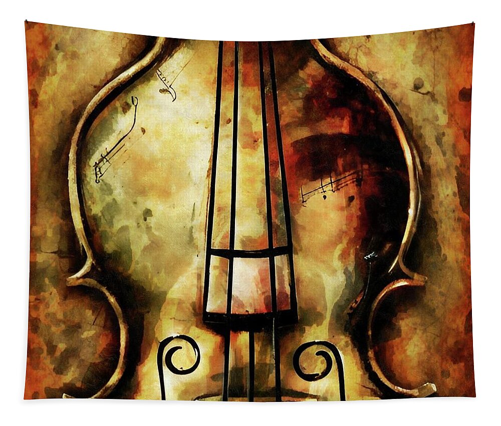 Violin Tapestry featuring the digital art Fine Fiddle by Ally White
