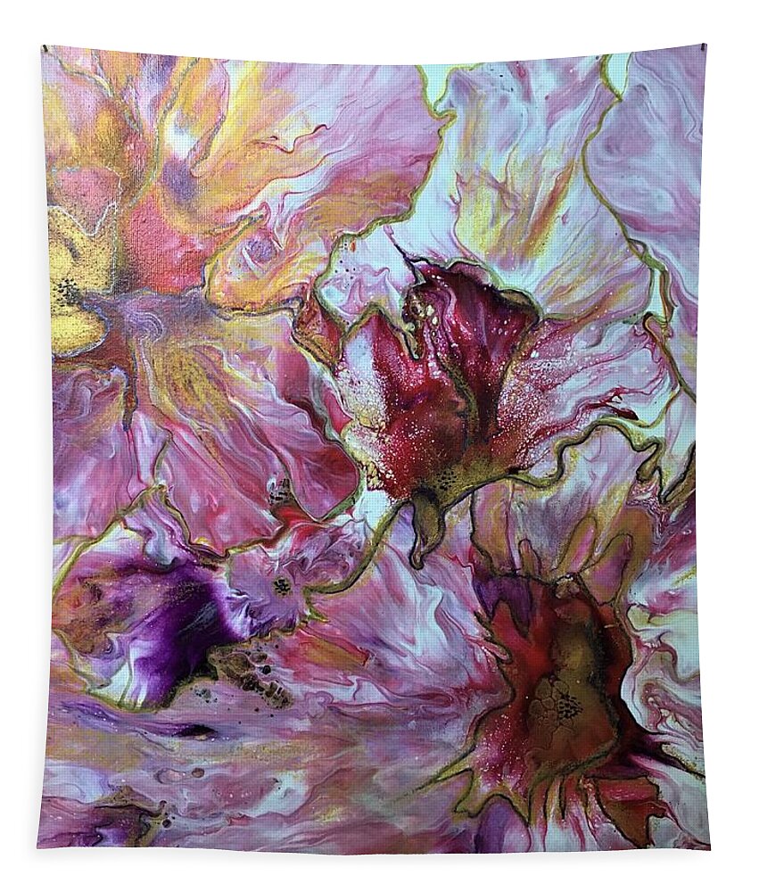 Flowers Tapestry featuring the painting Fiori 4 by Soraya Silvestri