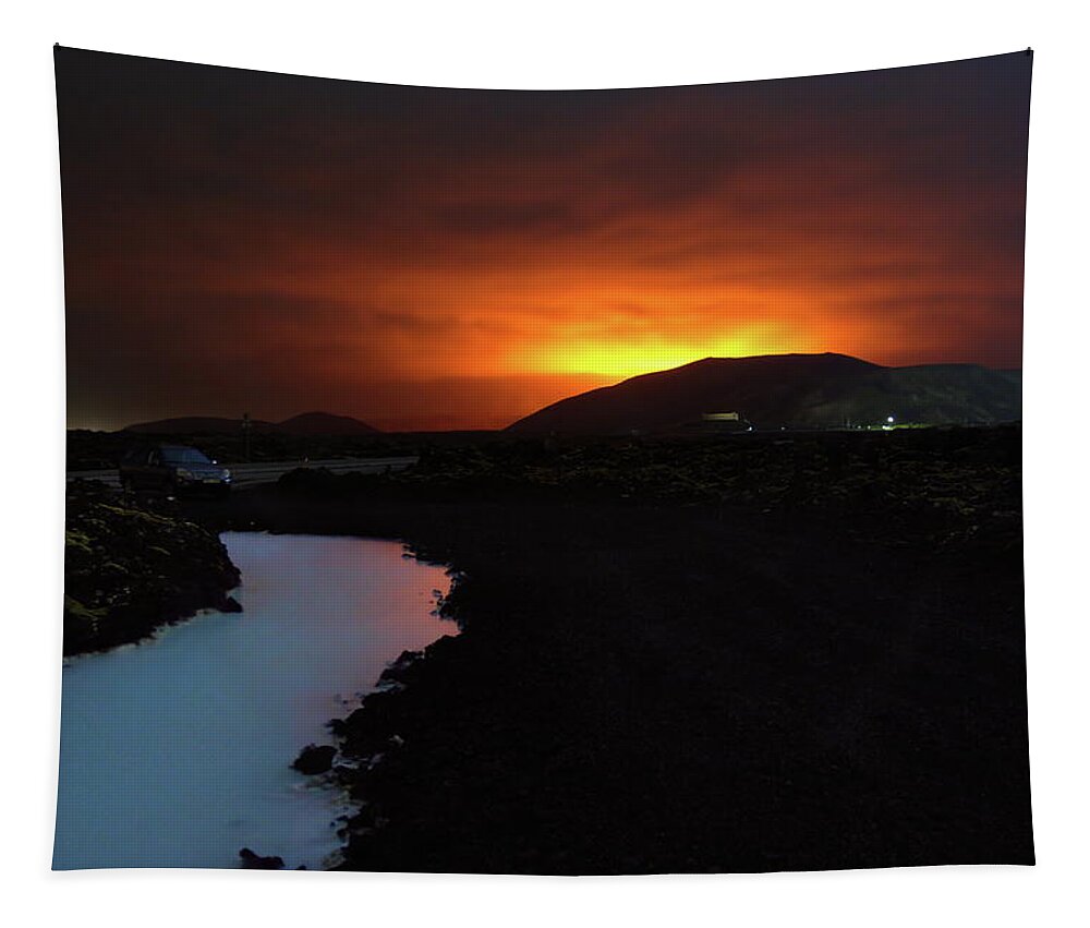 Volcano Tapestry featuring the photograph Fire air earth and water by Christopher Mathews