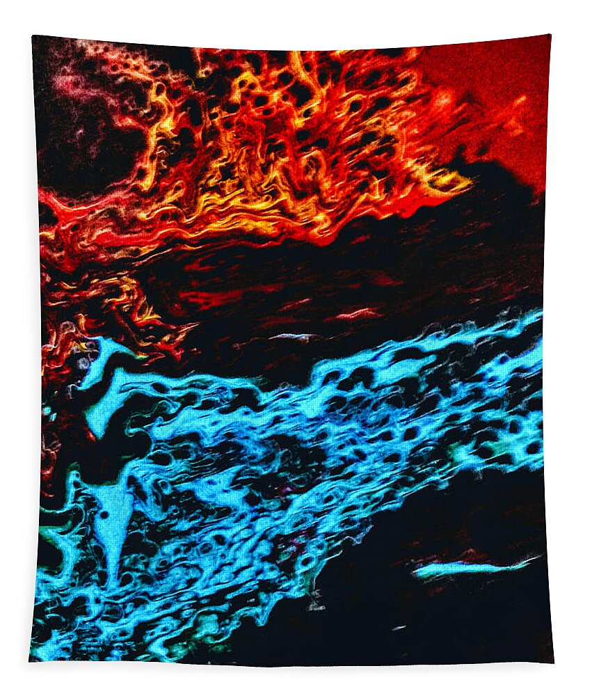 Fire Tapestry featuring the painting Fire And Ice by Anna Adams