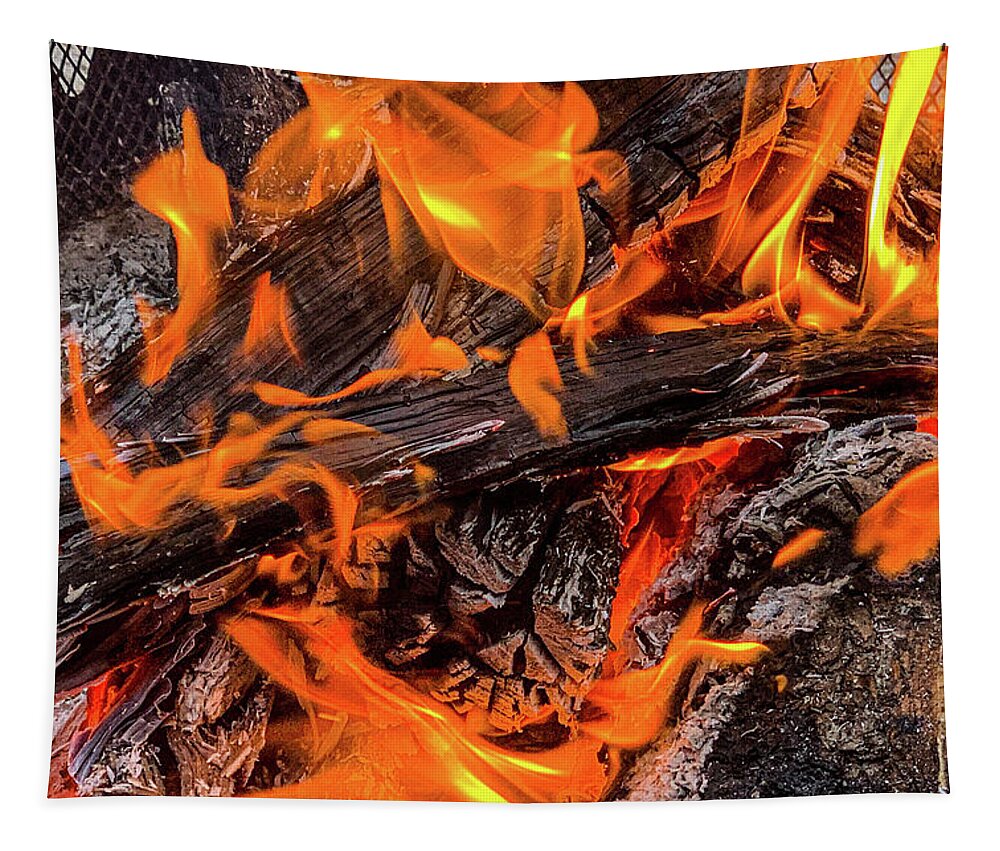 Chilly Tapestry featuring the photograph Fire Pit Flames by SR Green