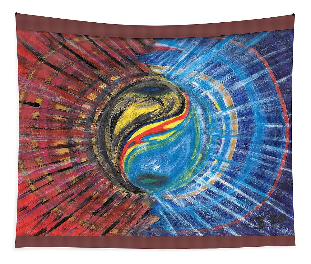 Yin Tapestry featuring the painting Fire with Ice by Esoteric Gardens KN