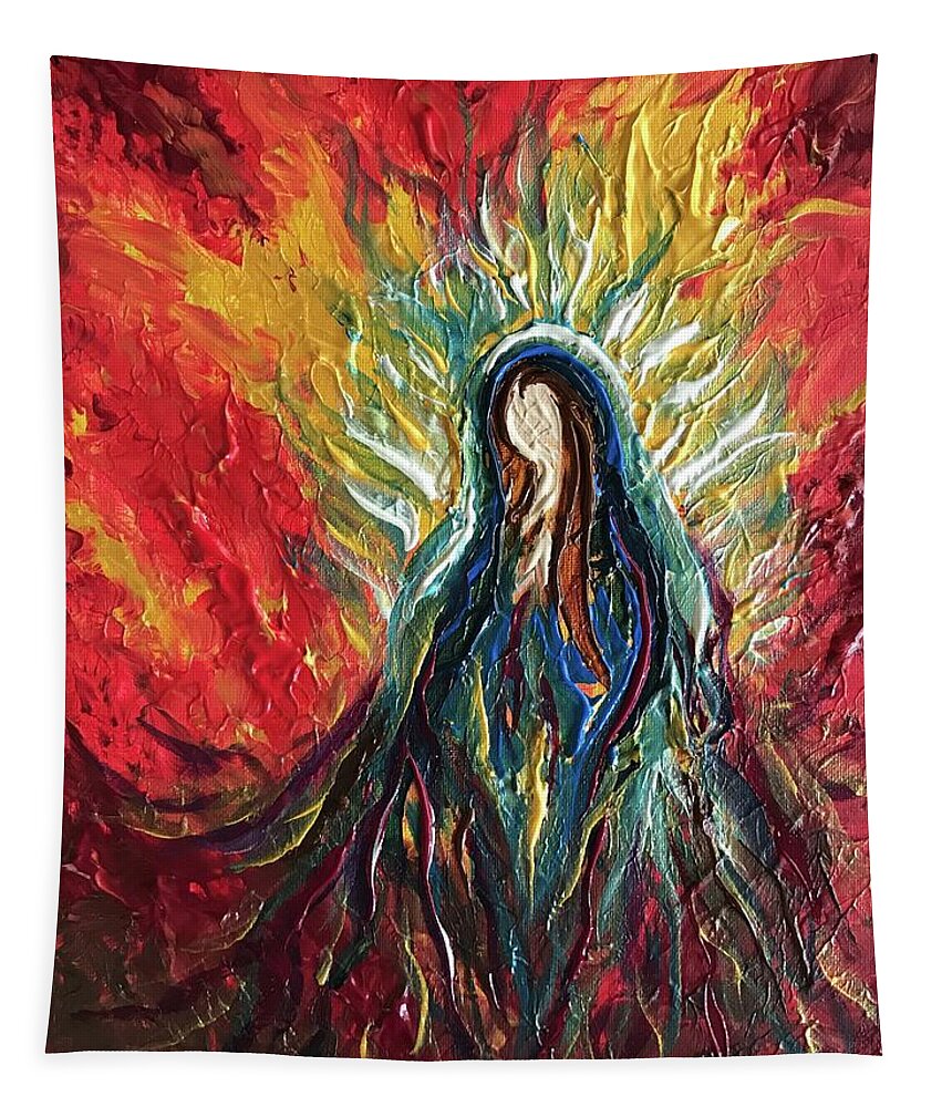 Goddess Tapestry featuring the painting Fire Within by Michelle Pier
